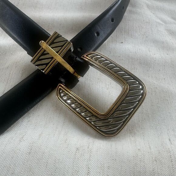 Millennium Black Leather Vintage Bold Buckle Belt S main image 6